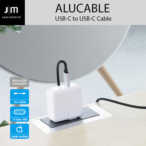 USB 2.0 Type-C ケーブル AluCable USB-C to USB-C Cable